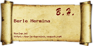 Berle Hermina névjegykártya